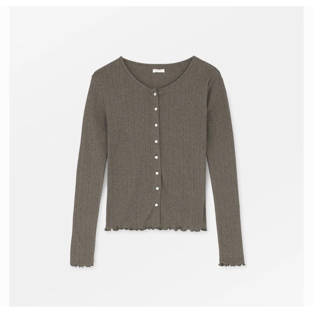 Skall Studio 100% Organic Cotton Boho Cottagecore Pointelle Edie Cardigan M